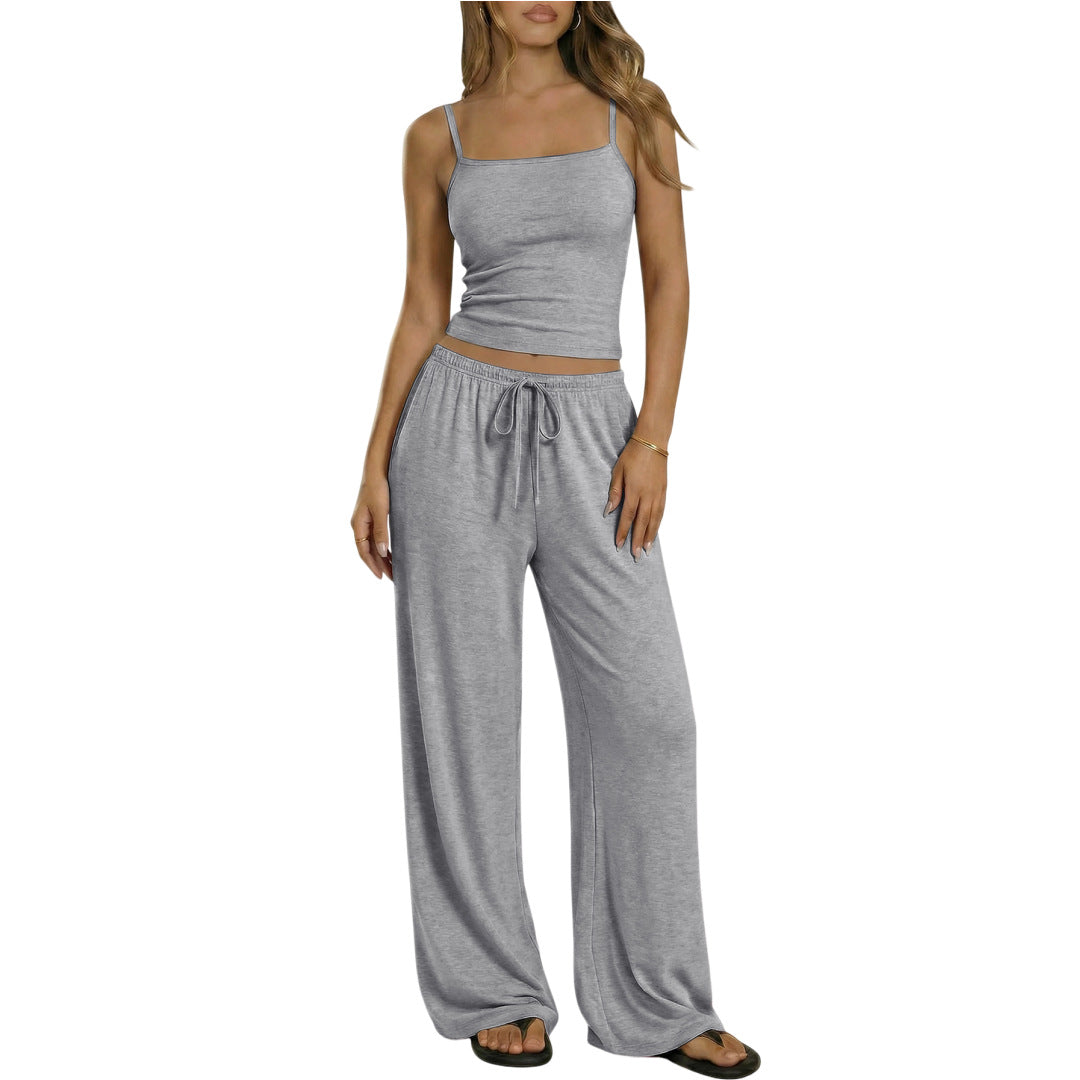 Comfortable camisole, loose leg pants set for daily wear