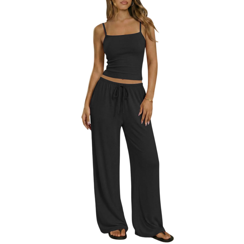 Comfortable camisole, loose leg pants set for daily wear