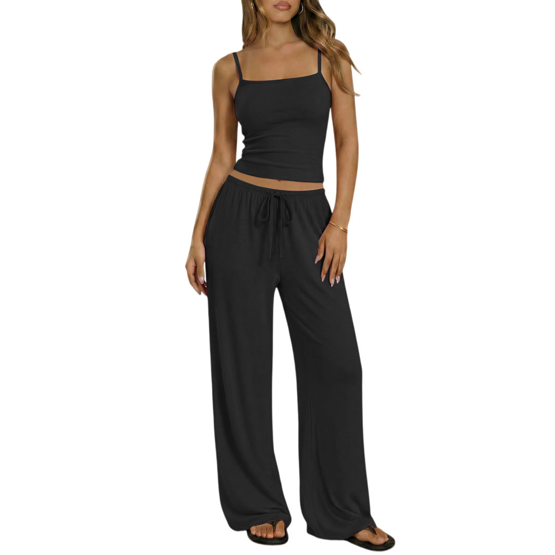 Comfortable camisole, loose leg pants set for daily wear