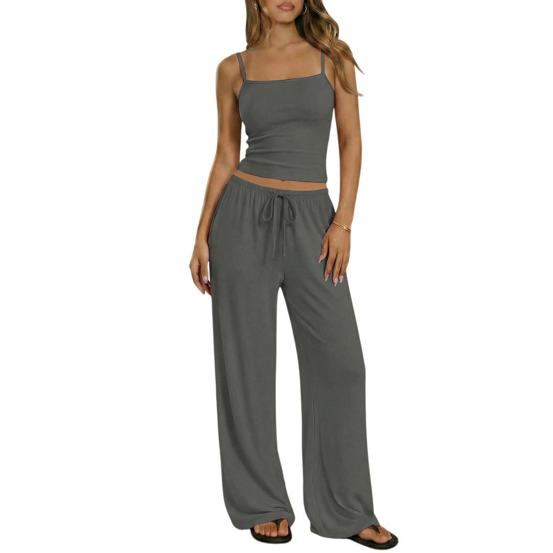 Comfortable camisole, loose leg pants set for daily wear