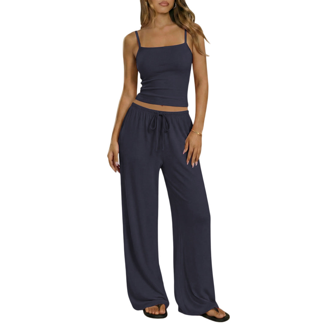 Comfortable camisole, loose leg pants set for daily wear
