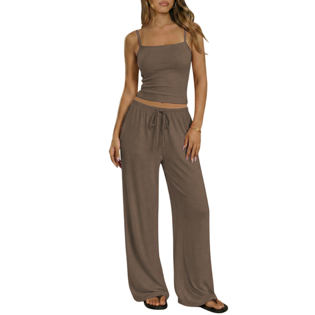 Comfortable camisole, loose leg pants set for daily wear