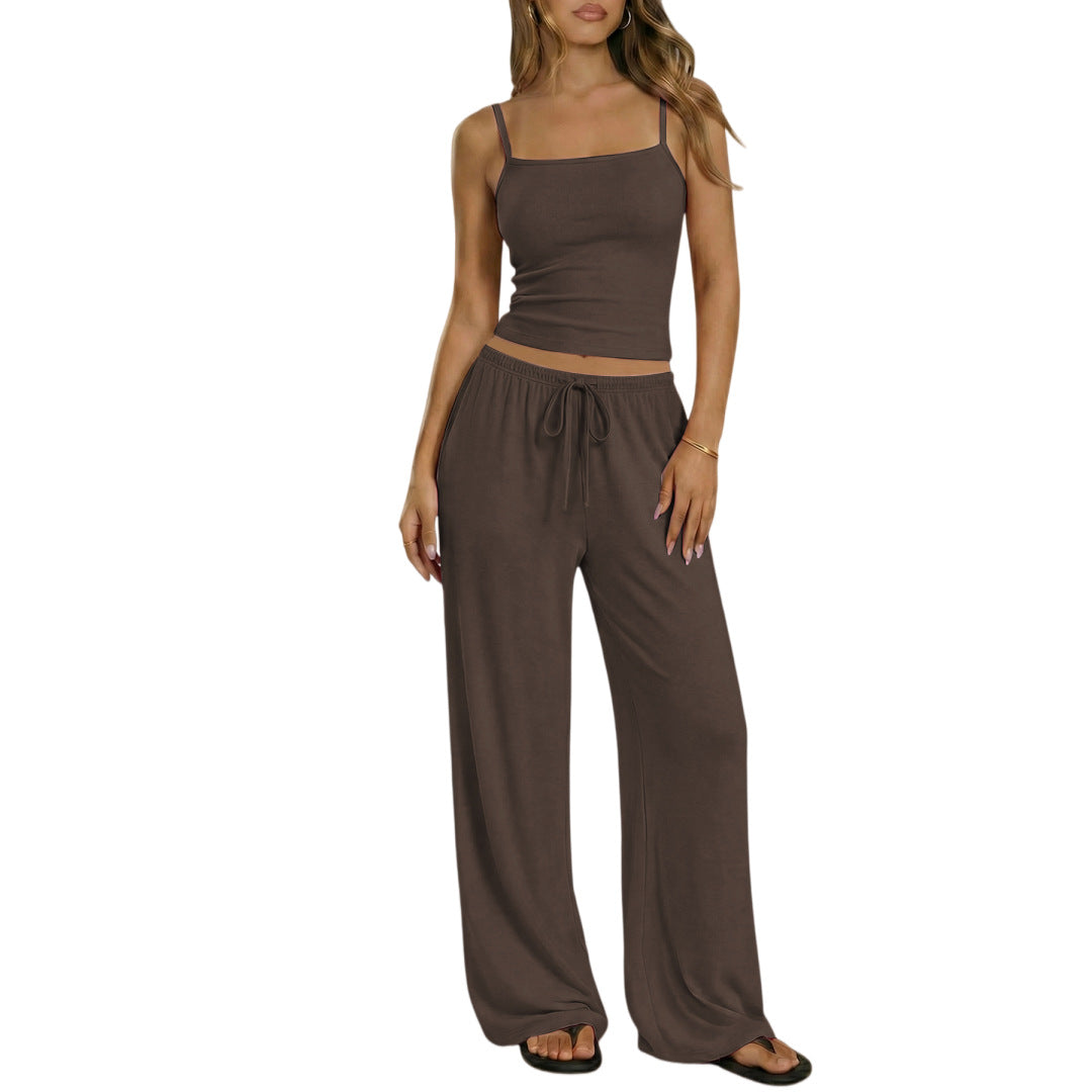 Comfortable camisole, loose leg pants set for daily wear